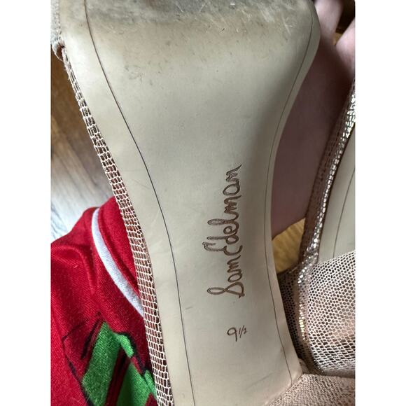 Sam Edelman Block Heel Gold Sandals Size 9.5 - Picture 3 of 8